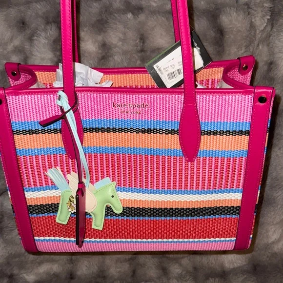 Kate Spade Vibrant Pink and Blue Tote - Picture 5 of 12